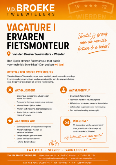 Vacature: Fietstechnicus gezocht! 