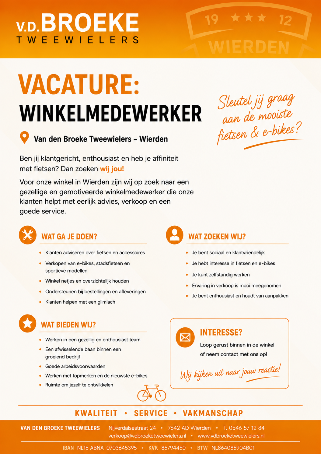 Vacature: Winkelmedewerker gezocht
